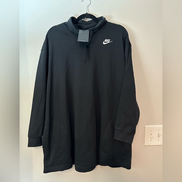 NWT Nike Women's Sportswear Club Fleece Sweatshirt Black - Picture 5 of 9